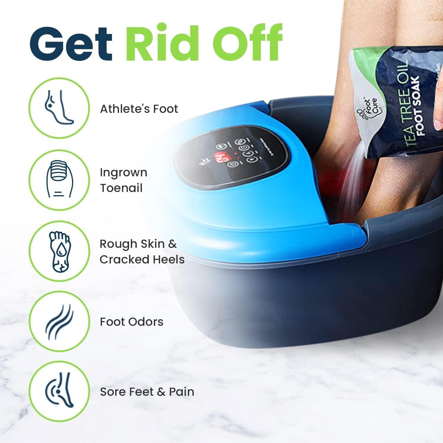 FOOT CURE Tea Tree Oil Foot Soak with Epsom Salts- for Foot Pain, Soreness, Athletes Foot, Odors, Toe Nail Fungus, for Dry Cracked Feet - Instantly Hydrates & Soothes Irritated Skin & Athletes Foot