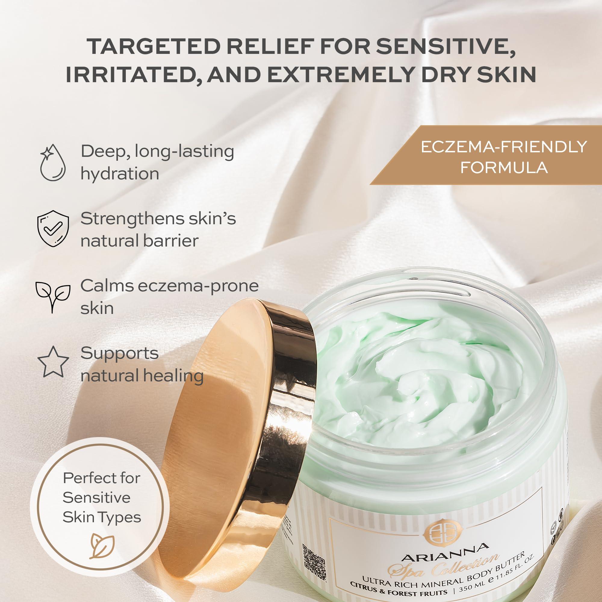 ARIANNA ARIANNA-SKINCARE Ultra Rich Mineral Body Butter Dead Sea Body Butter For Dry Skin Repair Rich Vegan Hydrating Moisturizer (Citrus & Forest Fruits)