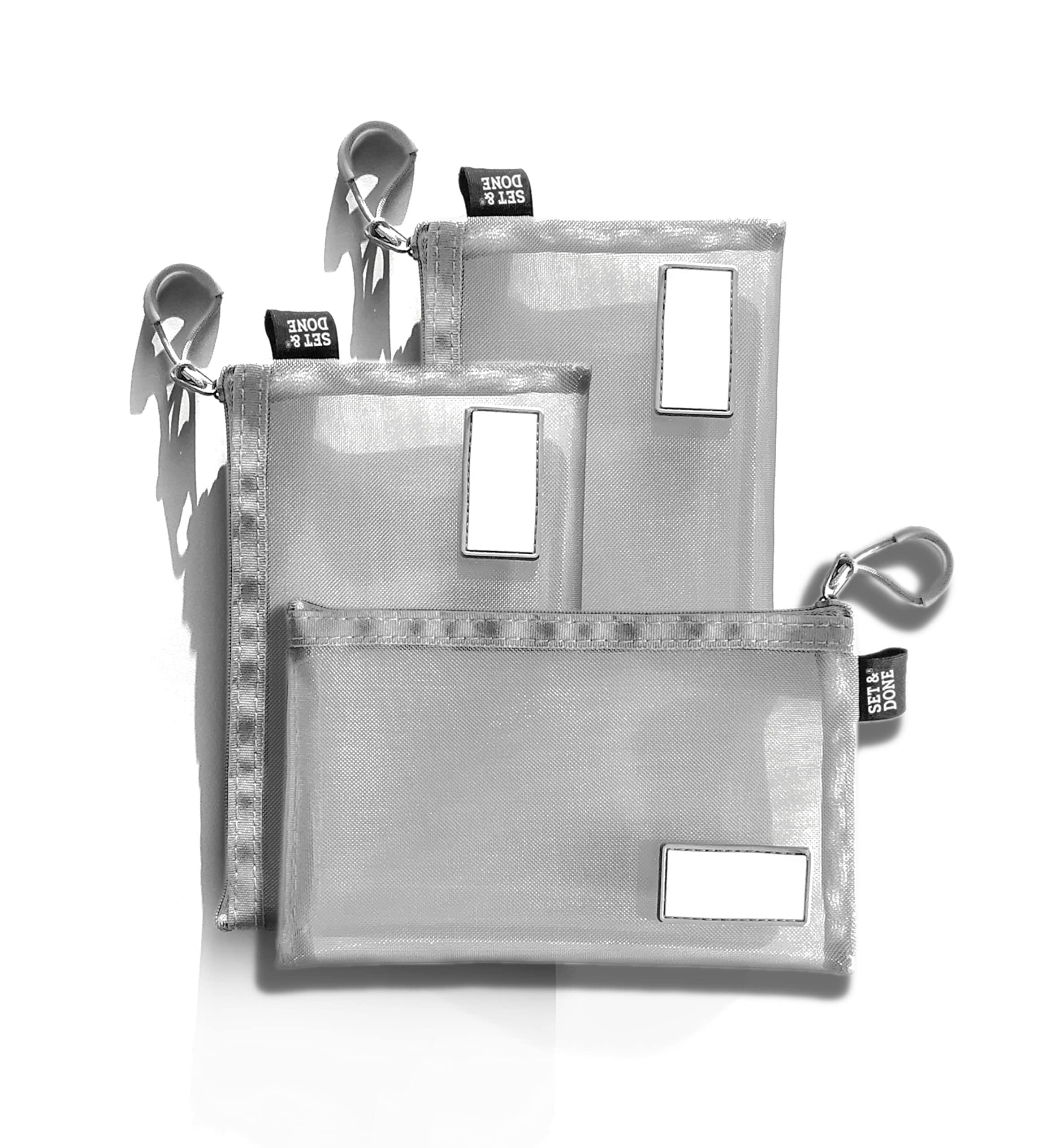Set & Done Set & Done Mesh Cosmetic Pouches - Mesh Makeup Bags, Zipper Pouch for Office or Travel Accessories - Organizers for Small Items Makeup Lipstick, Toiletries (6 Pieces - Grey)