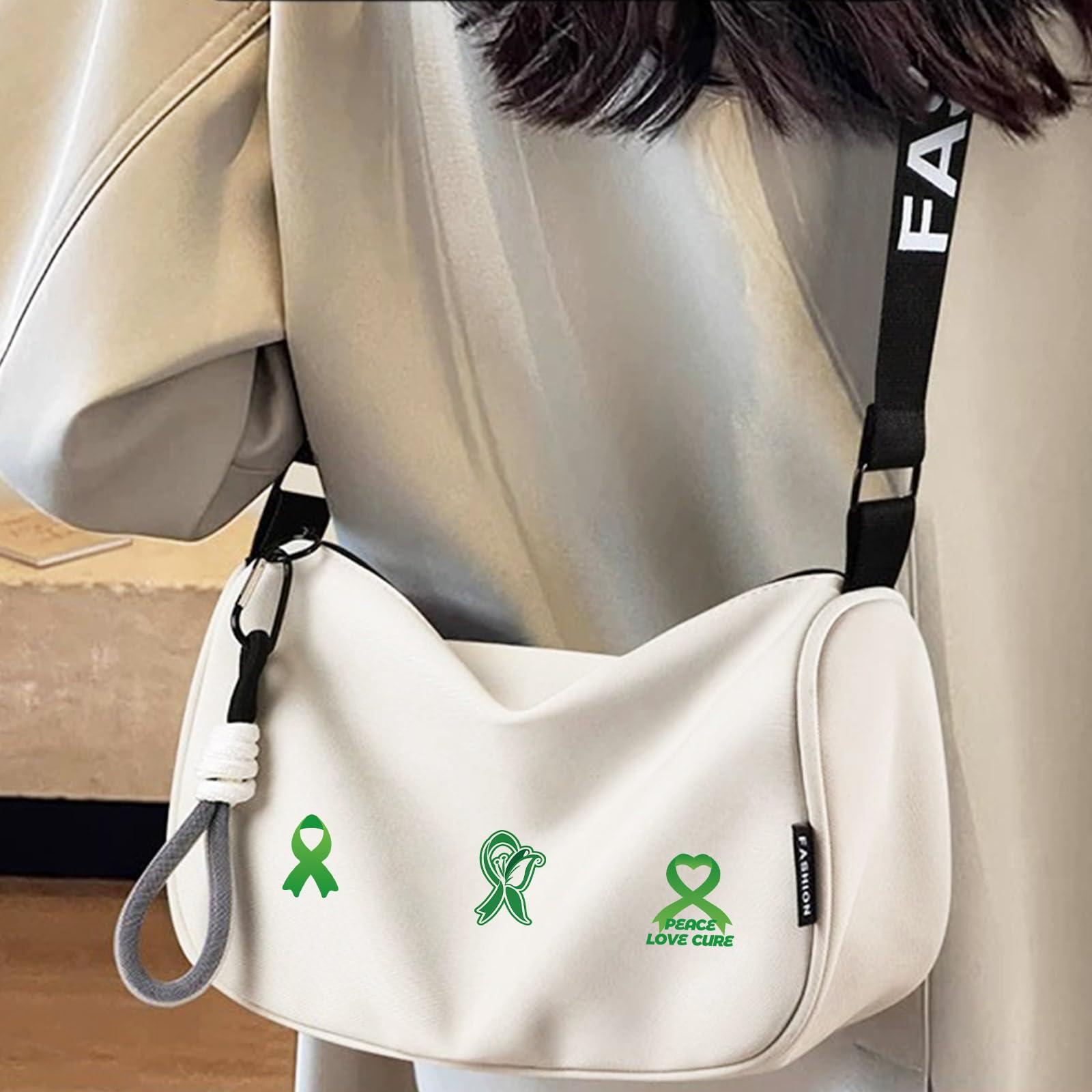 WANDIC WANDIC Green Ribbon Awareness Kit, 100PCS Ribbon Pins 10 Sheets Temporary Tattoo for Mental Health for Public Benefit Activities