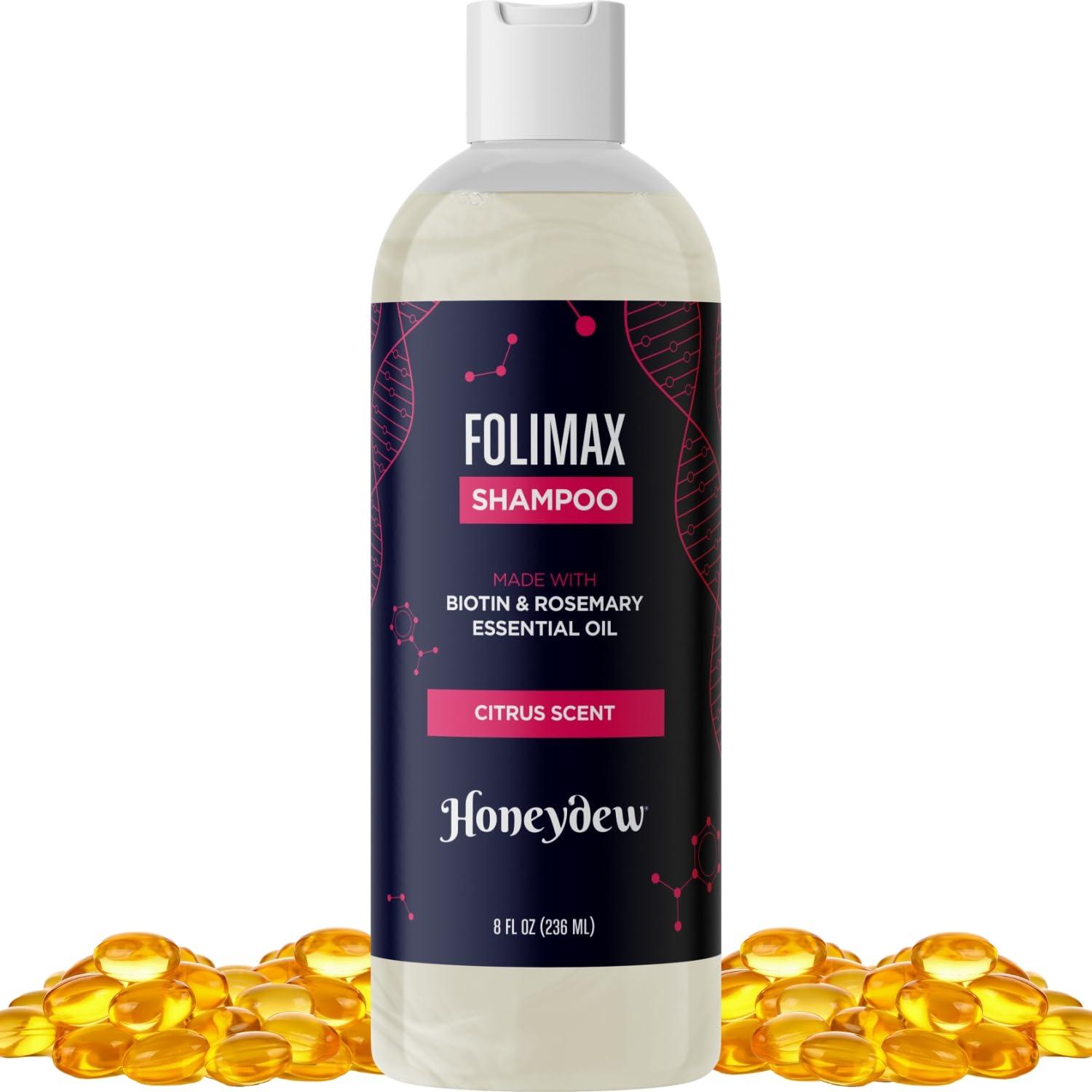 HONEYDEW Biotin and Rosemary Shampoo for Thinning Hair - Sulfate Free Biotin Shampoo for Men with Hair Thickening Essential Oils - Deep Cleansing Volumizing Shampoo for Thin Hair with Zinc and Tea Tree Oil
