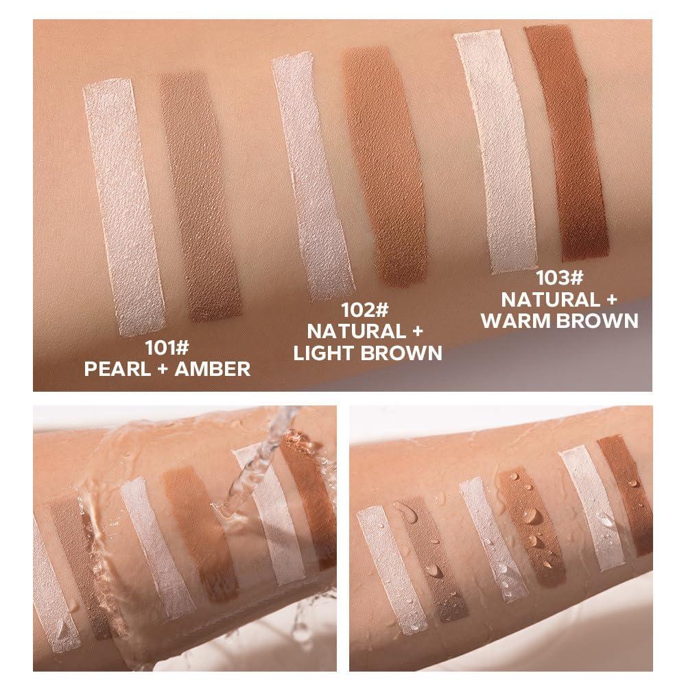 UOCK Cream Contour Sticks,Shades with Highlighter & Bronzer,Non-greasy and Waterproof Contouring Pen,Easy to Sculpt the Face and Create a Lightweight Finishing Makeup (02#Bronzer contour and glow sticks)