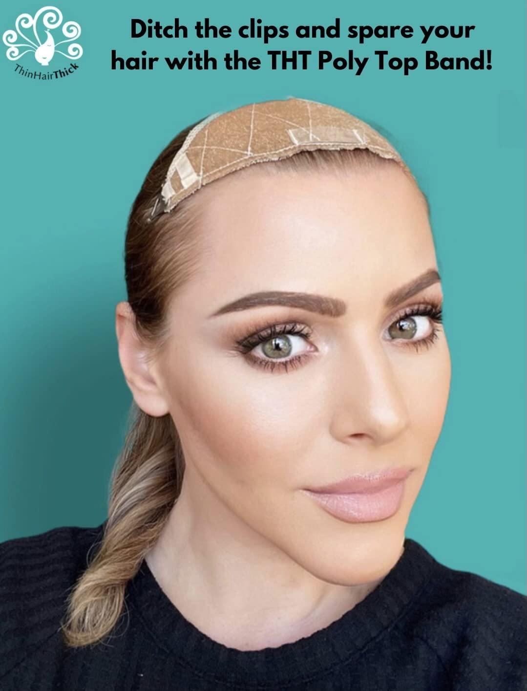 Thin Hair Thick Thin Hair Thick Wig Grip, Topper Grip, Wig band for keeping wigs in place, Velvet Wig Grip, Wig band grip, Hair pieces and wiglets, Bonus stay-put tab included. Patent-pending Wig Top Grip.