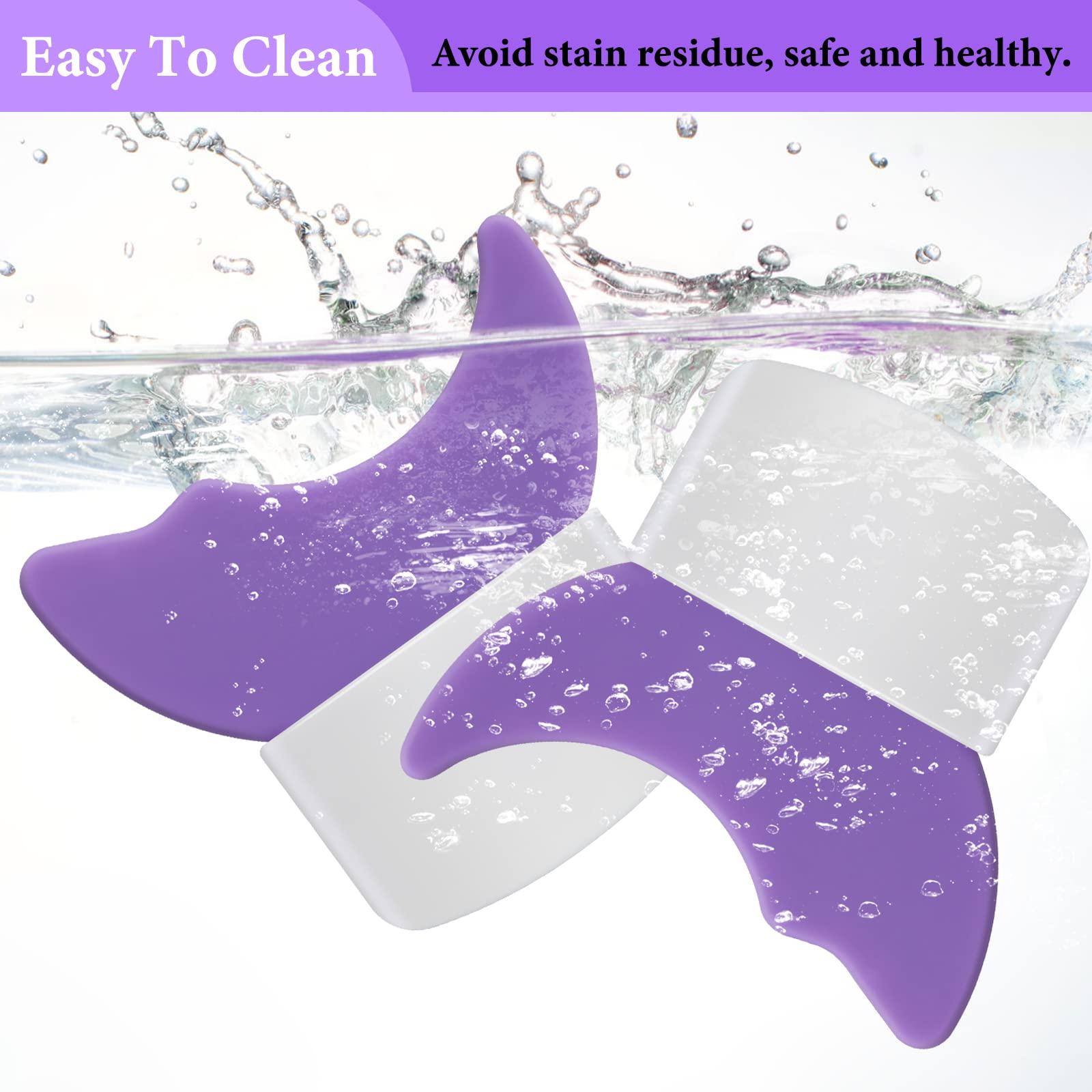 Anglekai 2Pcs Mascara and Eye Shadow Shield Pads, AngleKai Reusable Mascara and Shadow Shield Guard Tool (Purple)