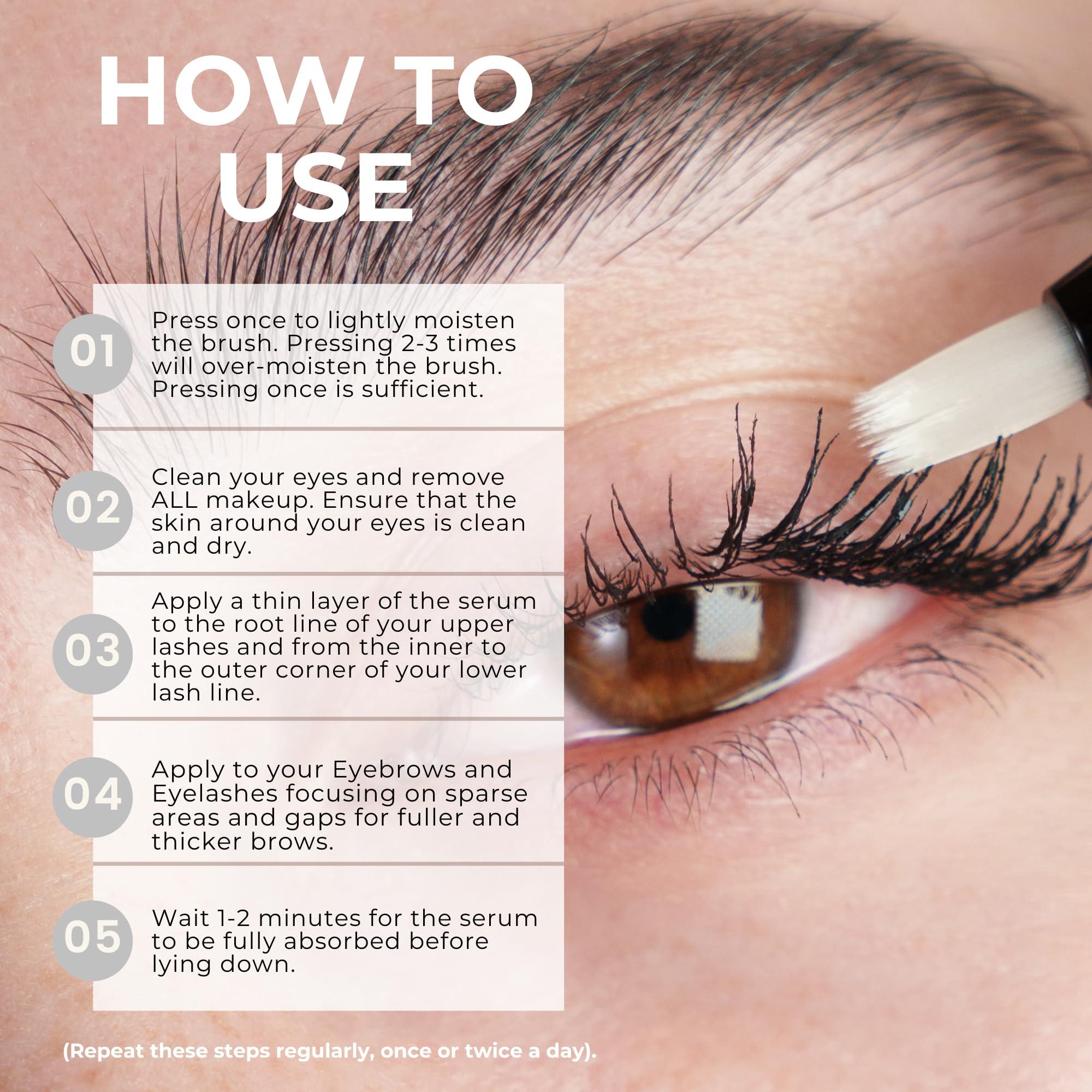 poldora Poldora Lash Serum Certified Organic Eye Lash Serum for Eyelash & Eyebrow Growth: Rapid Growth Lash Serum for Natural Lashes, No Irritation - Castor Oil, Argan, Jojoba, Longer, Thicker, Fuller Lashes