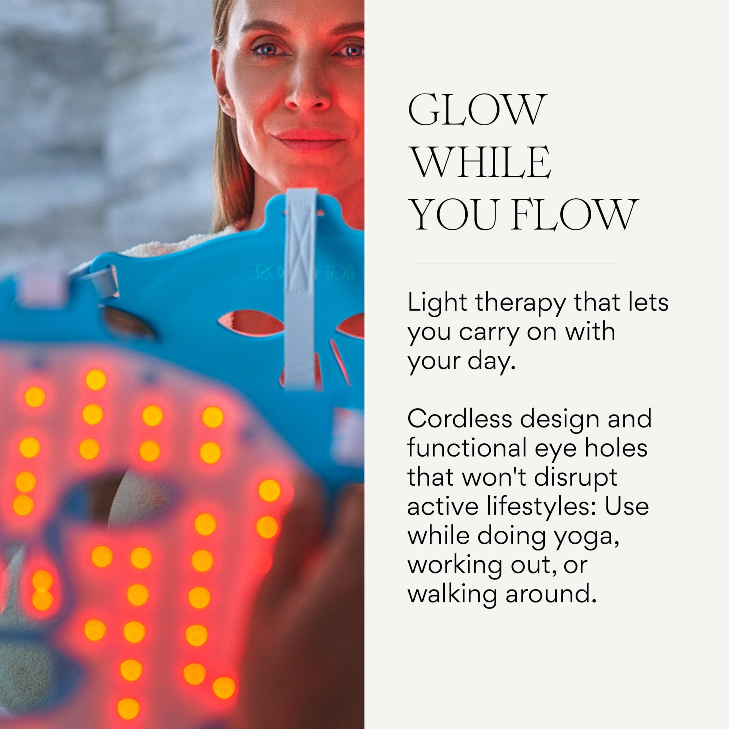 HigherDOSE HigherDOSE Red Light Therapy Face Mask & Light-Activated Glow Serum - Cordless LED Facial Light Therapy Promotes Cellular Renewal & Glowing Skin - Collagen Face Serum Boosts Infrared Benefits (2 Pcs)