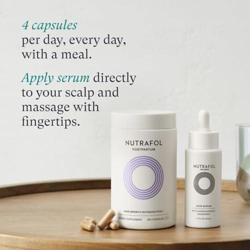 Nutrafol Nutrafol Postpartum Hair Growth Supplements and Hair Serum, Clinically Tested for Visible Thickness and Strength - 1 Month Supply, 1.7 Fl Oz Bottle