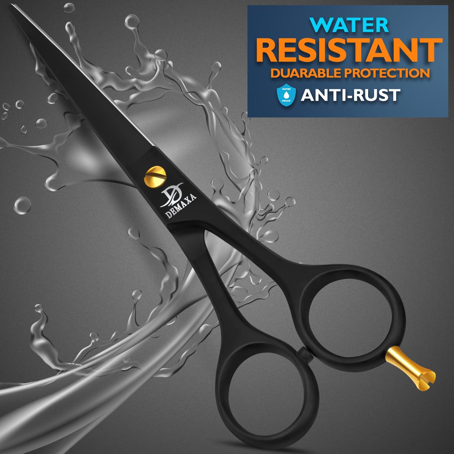 DEMAXA DEMAXA Professional Hair Scissors 6.5 Inch - Premium High Carbon Stainless Steel Barber Salon Hair Shears for Haircut Scissors - Ergonomic Design Super-Sharp Hair cutting Scissors Blades