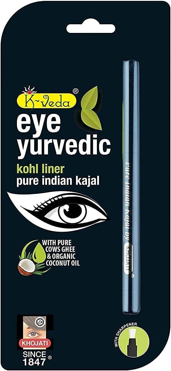 MU MU K-Veda Eyeurvedic Kohl Liner - Pure Indian Kajal - Black, Kajal, Kajal Liner