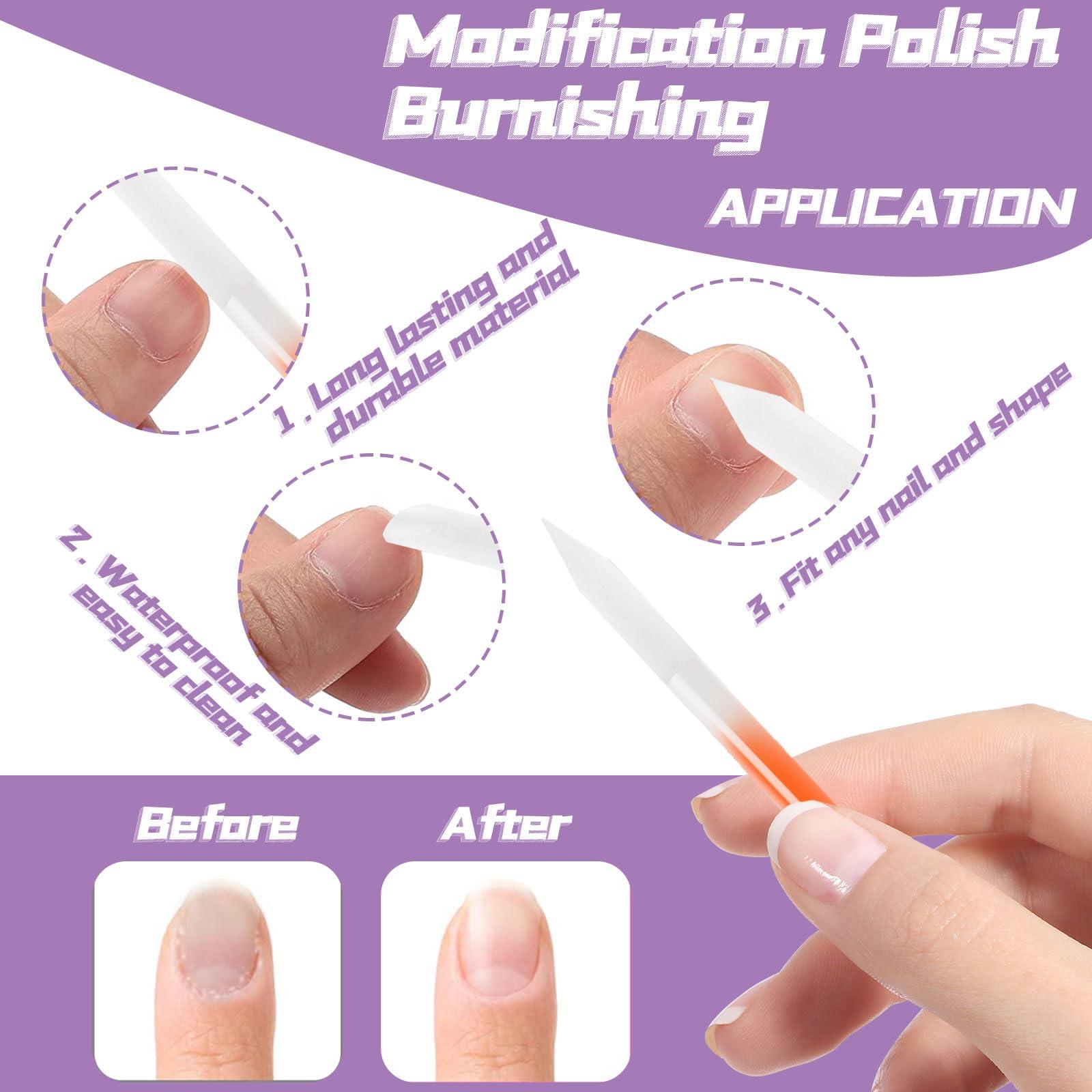 heemeei heemeei 4Pcs Glass Cuticle Pusher, Dual-Ended Manicure Stick, Crystal Cuticle Pusher Glass File, Professional Precision Filing Cuticle Remover, Manicure Pedicure Tools for Nails and Cuticles Care