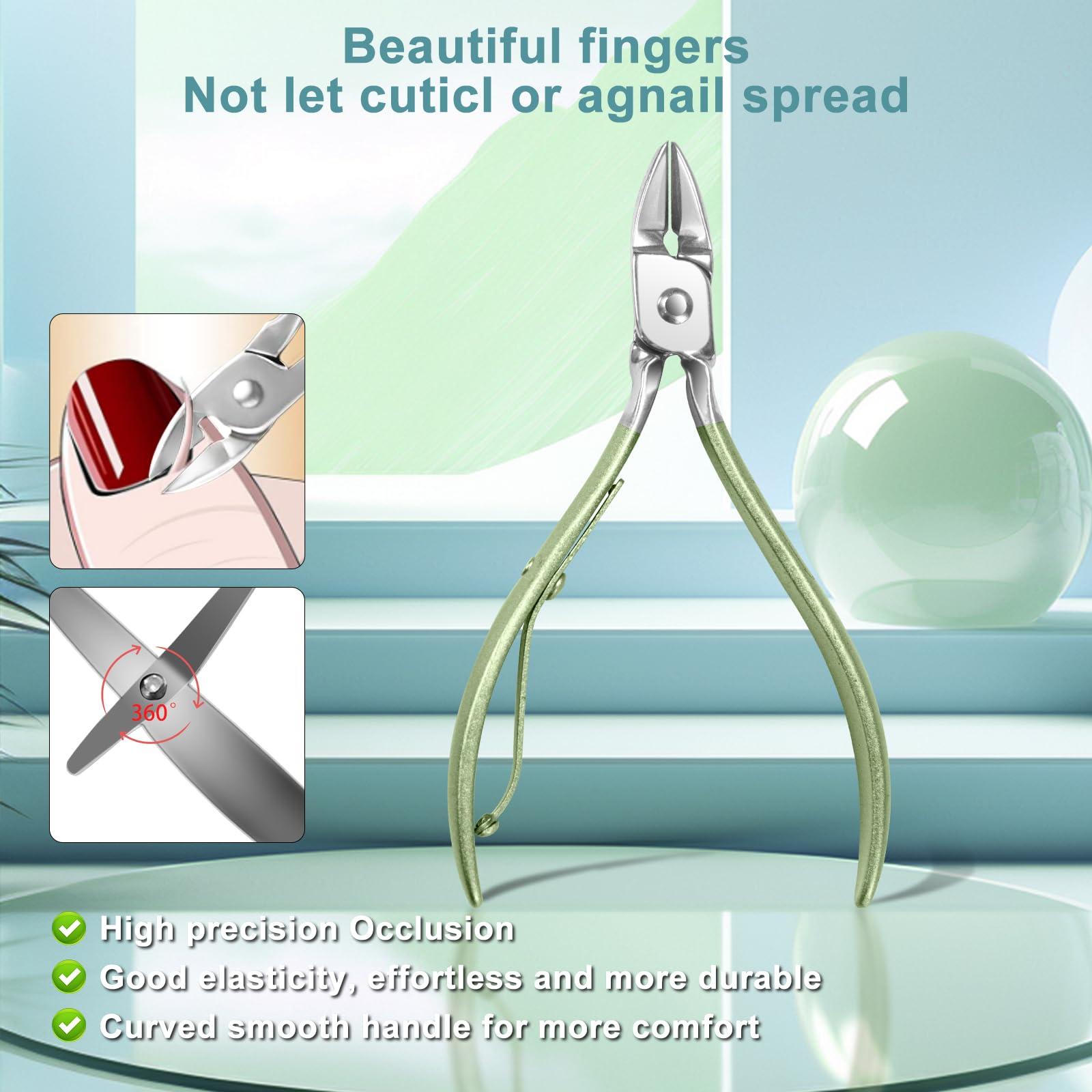 Andrea Manicure kit Personal Care Mens Grooming Kit, 30 in 1 Professional Nails Kit Pedicure Kit, Nail Clippers for Men and Nail Tools Portable Set, with Luxurious Travel Case (Green)