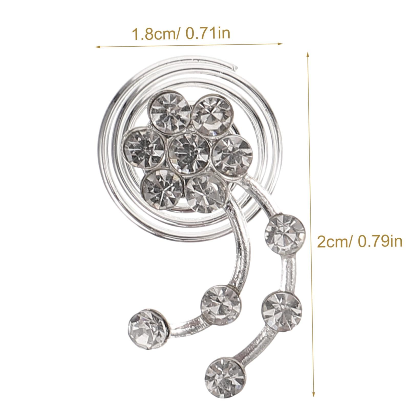 VINTORKY VINTORKY Elegant Prom Hair Accessories 12pcs Silver Spiral Hair Clips Bridal Hair Clip for Women Rhinestone Hair Jewelry Hair Jewels for Women