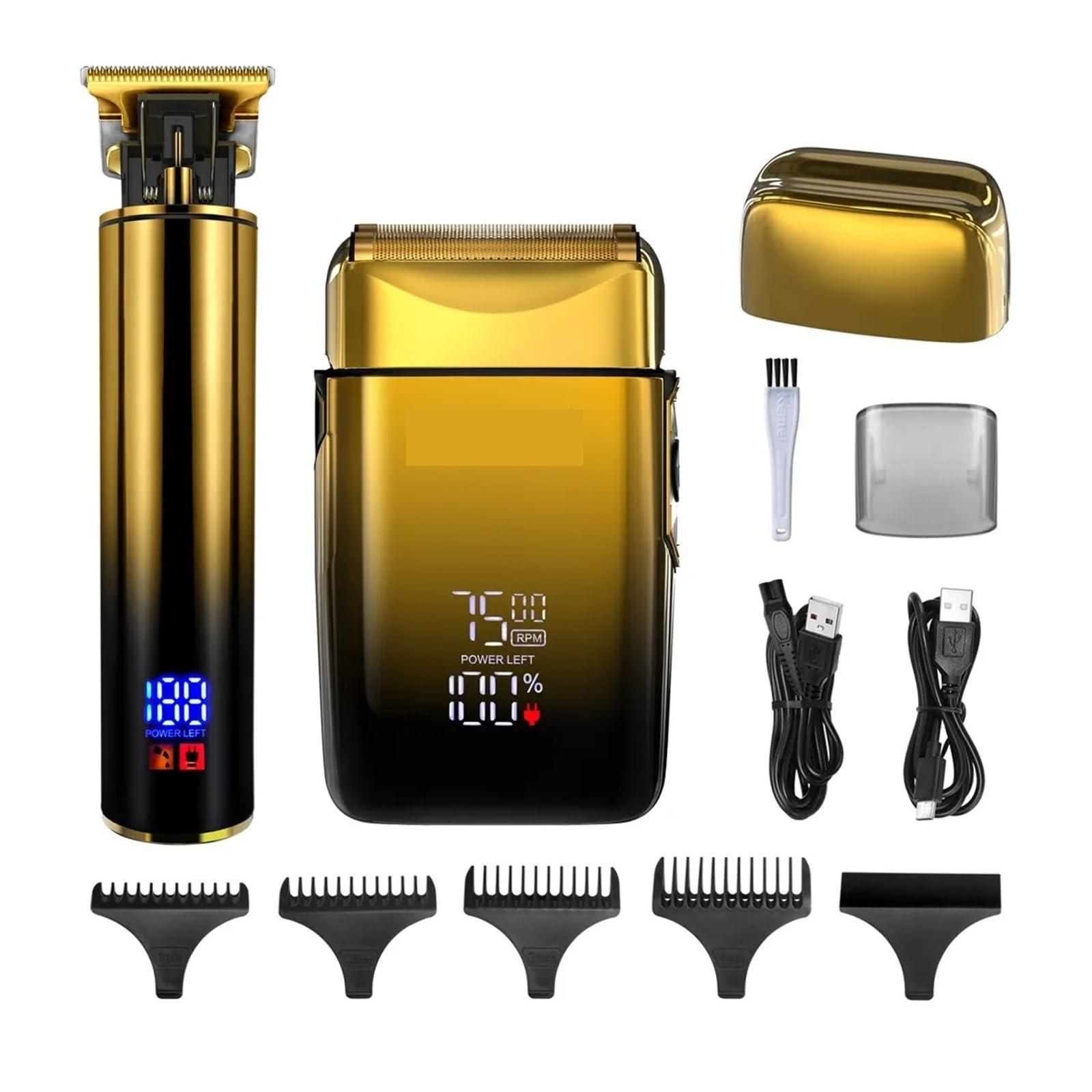 EWKYLSEM Razors Trimmer 2-in-1 Hair Trimmer & Men\'s Foil Shaver Electric Razor Barber Haircut Kit Mens Beard Trimmer