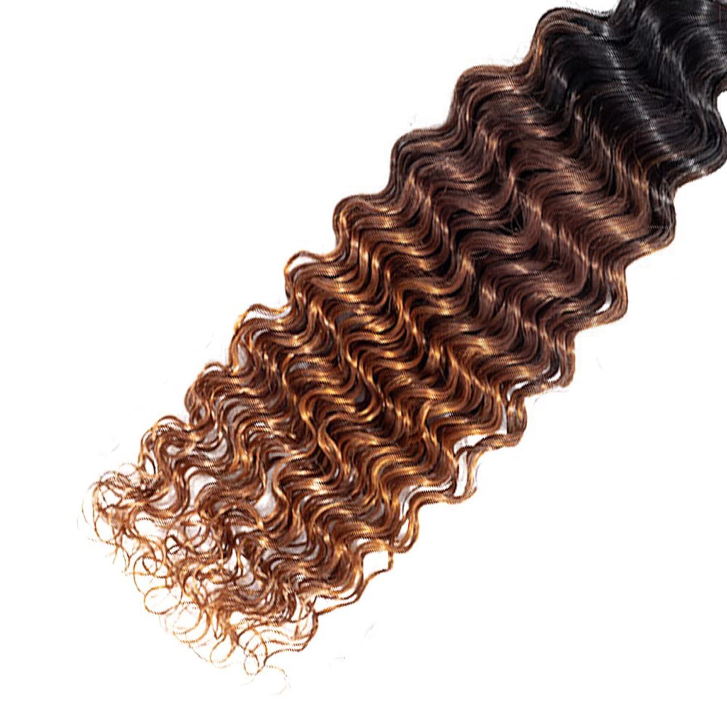Slide-Ex Human Braiding Hair for Boho Braids #27 22 Inch 2 Bundles 100g Deep Wave Bulk Human Boho Hair for Braiding 14A Virgin Curly Human Hair for Boho Knotless Braids Human Hair(P27, 22 Inch)