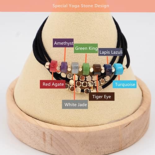 WDGROW Hair Tie Bracelets for Teen Girls ,Men,Women,Hair Ties for Thin,Thick and Curly Hair,Seamless Ponytail Holders,Cotton Knotted,No Plastic,No Damage,Won\'t Tangle Hair and Pull Out (Yoga Black)