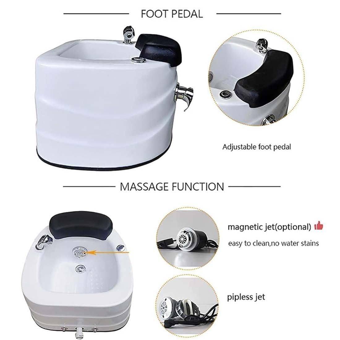 JIANGSS Acrylic Foot Bath,Home Foot Spa Pedicure Tub,Foot Detox Bucket Tub,Portable Foot Spa Bathtub,Deep Foot Bath Spa with Massage,Automatically Drain and Adjust Hot and Cold Water