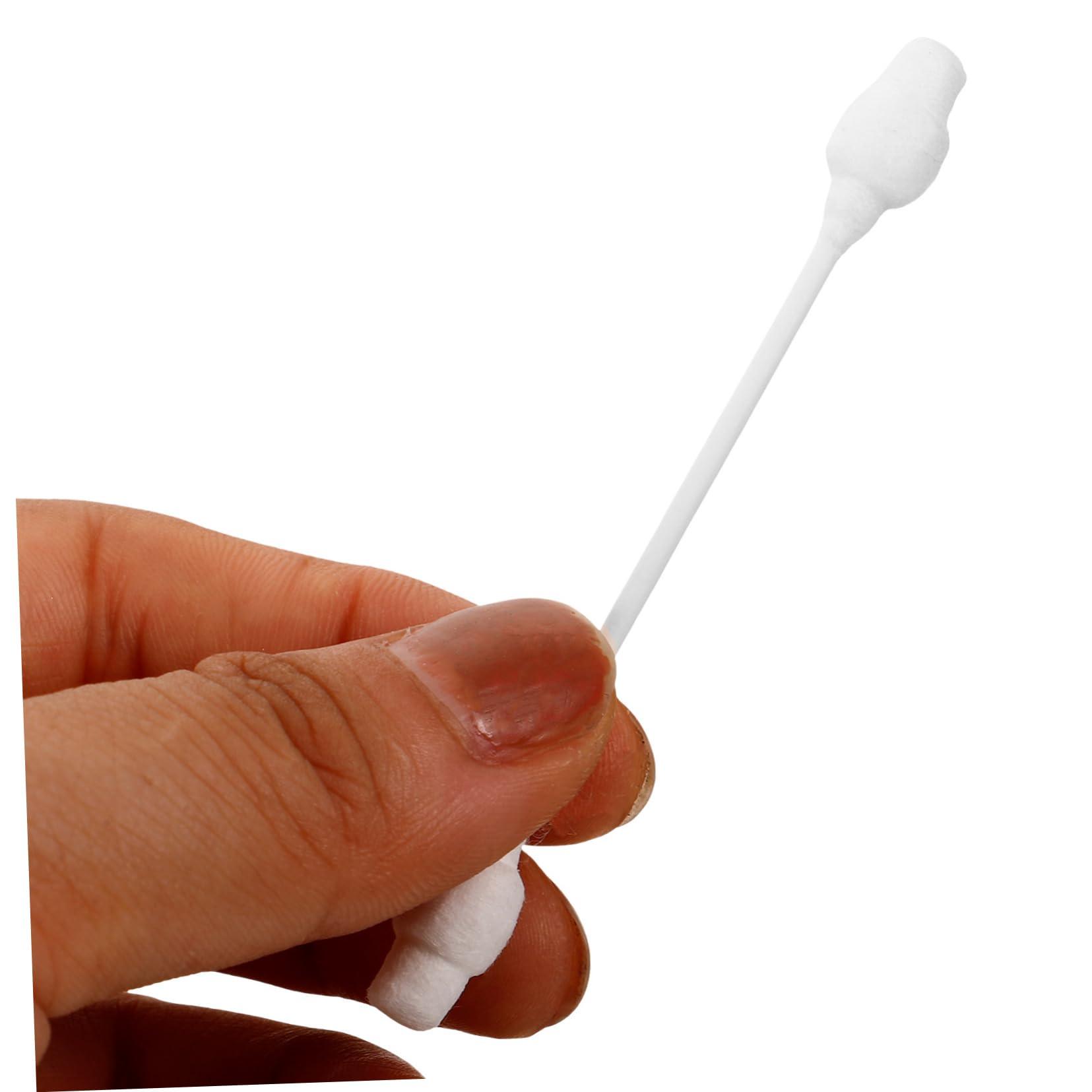 GLEAVI 100pcs Double Ended Cotton Wwabs Ear Wax Cotton Swab Baby Safety Cotton Bud Stick Swab Baby Ear Wax Cleaner Toddler Cotton Swab Large Tips Design Swab Ear Cotton Stick Earpick Swab