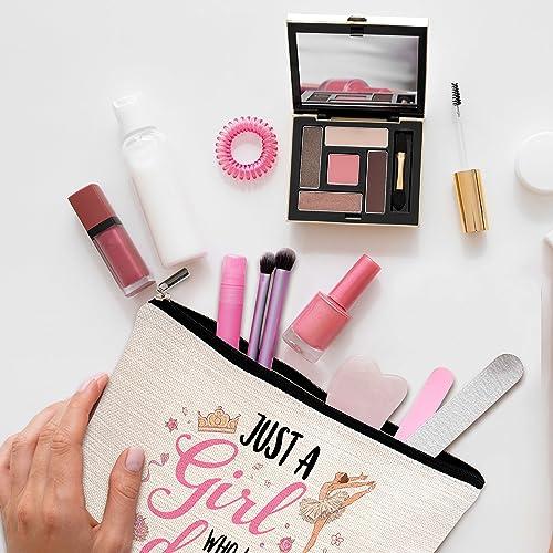 GREOXG GREOXG Just A Girl Who Loves to Dance Makeup Bag Ballerina Cosmetic Travel Bag Dancer Friendship Gifts for Dance Lovers Girls Teens Women Birthday Christmas-A35