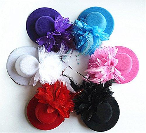 Aimeely Aimeely Elegant Girls Children Feather Flower Hat Veil Convenience Headpieces with Clip Black