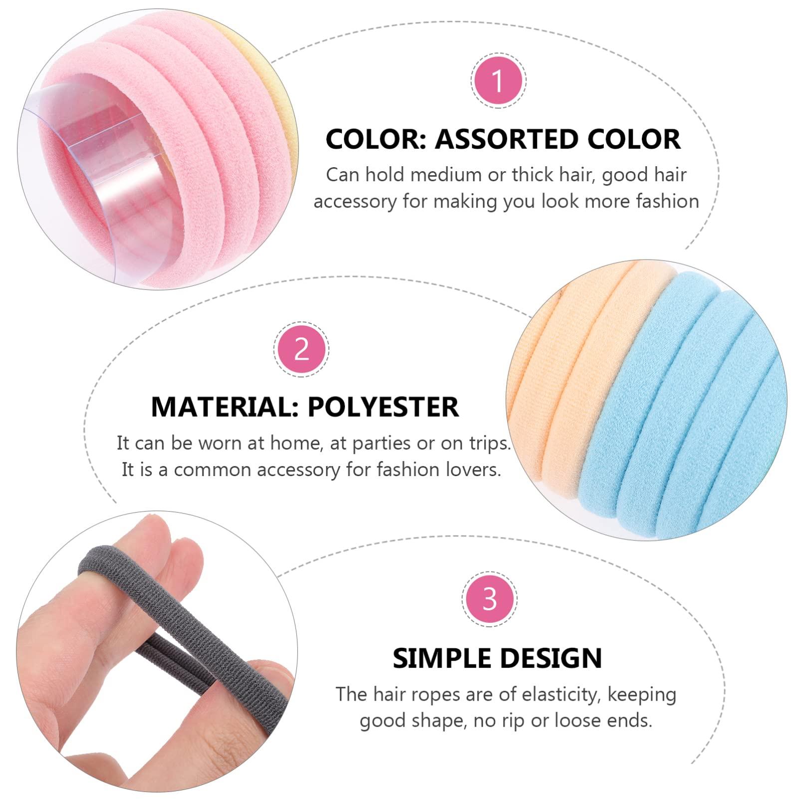 KALLORY KALLORY 80 pcs towel ring elastic hairbands small hair ties hair ropes headbands for short hair black hair scrunchies elastic hair tie black scrunchies polyester child headgear girl