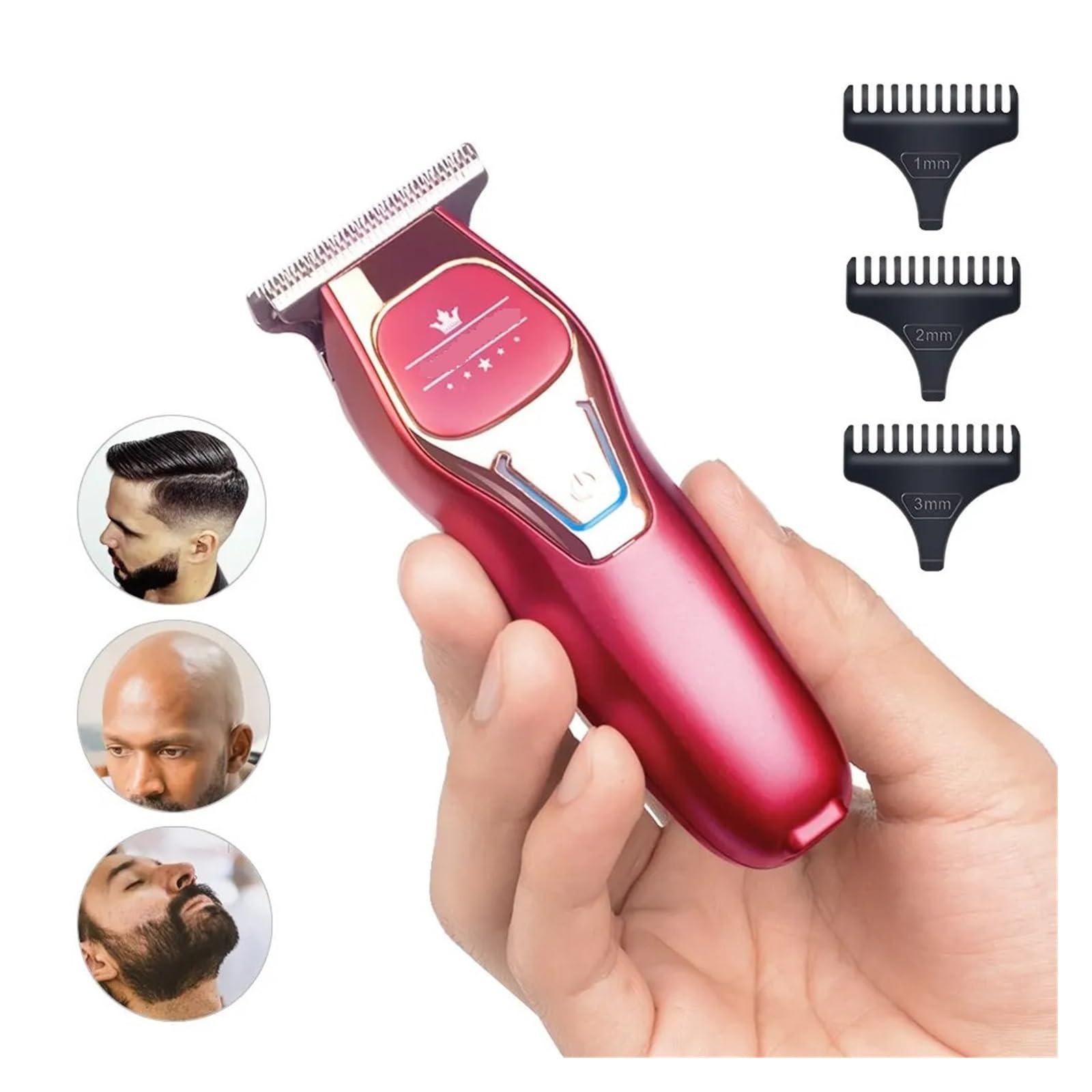 ONWEBAYK Razors Hair Trimmer Mini Portable Electric Hair Clipper Small Hair Clipper Bald Head Hair Trimmer Barber Haircut Shaver(Fashion Red)
