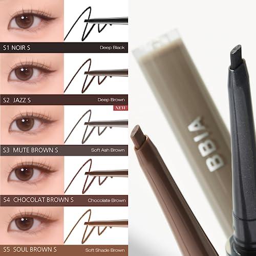 BBI@ BBIA BBIA Last Auto Gel Eyeliner SLIM 5 Colors Ultra-Fine Waterproof Mechanical Gel Eye Liner Pencil Smudge-Proof Easy Drawing Smooth Gliding Texture Vegan Korean Eye Makeup (S3 MUTE BROWN SLIM R)