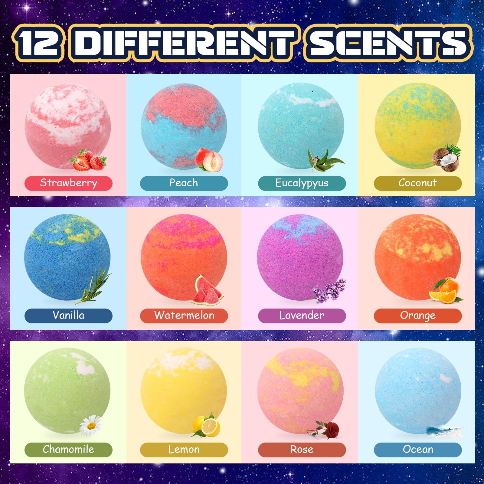 FUNCREVITY Bath Bombs for Kids with Surprise InsideToys 12 Pack Bath Bombs Organic Bubble Bath Fizzies Birthday Christmas Gifts for Boys Girls