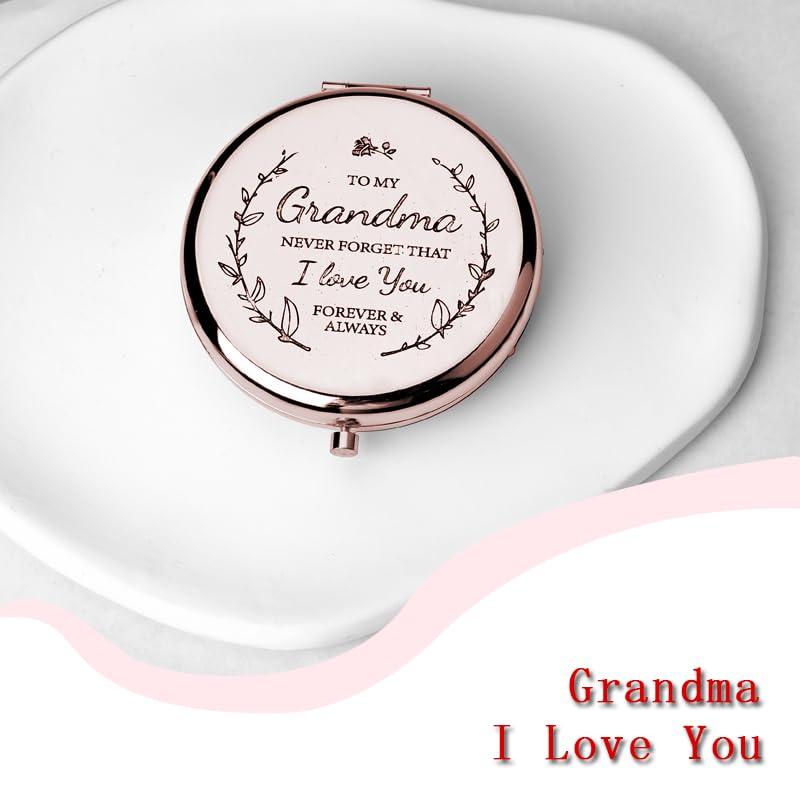 Yreamont Yreamont Compact Makeup Mirror Gifts for Grandma,Grandmas Nannie Nanny Birthday for Grandma Meme Nana, Best Grandma Grandmas Ever Gifts for Christmas from Teens Granddaughter Grandson