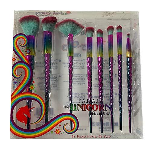F.A.R.A.H Premium Black Makeup Brushes 8 Piece Unicorn Brush Set Makeup Kit by F.A.R.A.H