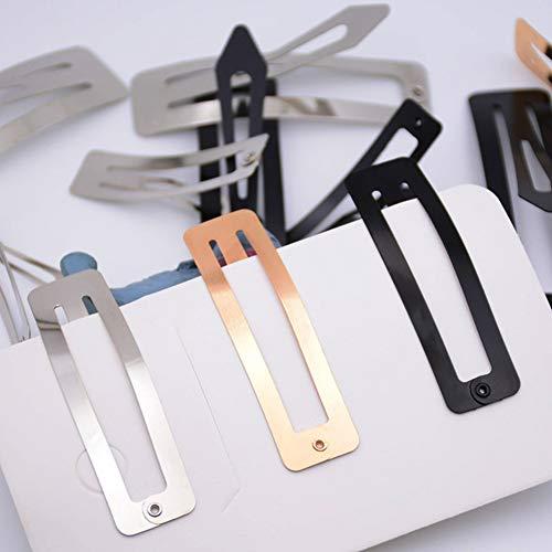 30Pcs No Slip Metal Snap Hair Clips Grips Hair Barrettes Rectangle BB Clips For Girls Women Hair Accessories 60mm