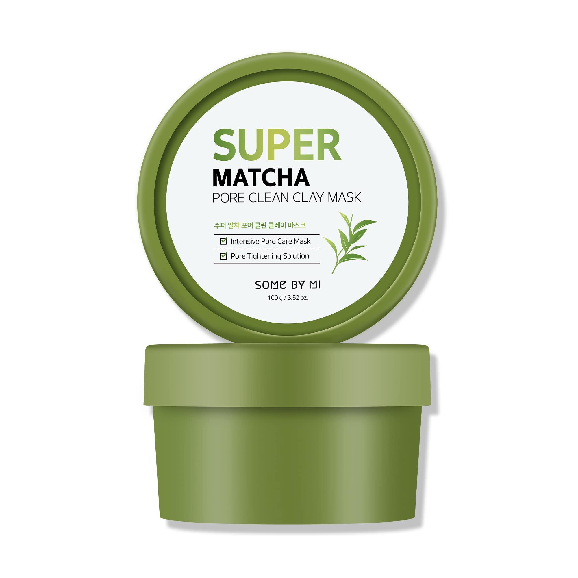 SOME BY MI SOME BY MI Super Matcha Pore Clean Clay Mask - 3.52Oz, 100g - Made from Match Water for Sensitive Skin - Skin Moisturizing Effect with Sebum and Pore Care - Korean Skin Care