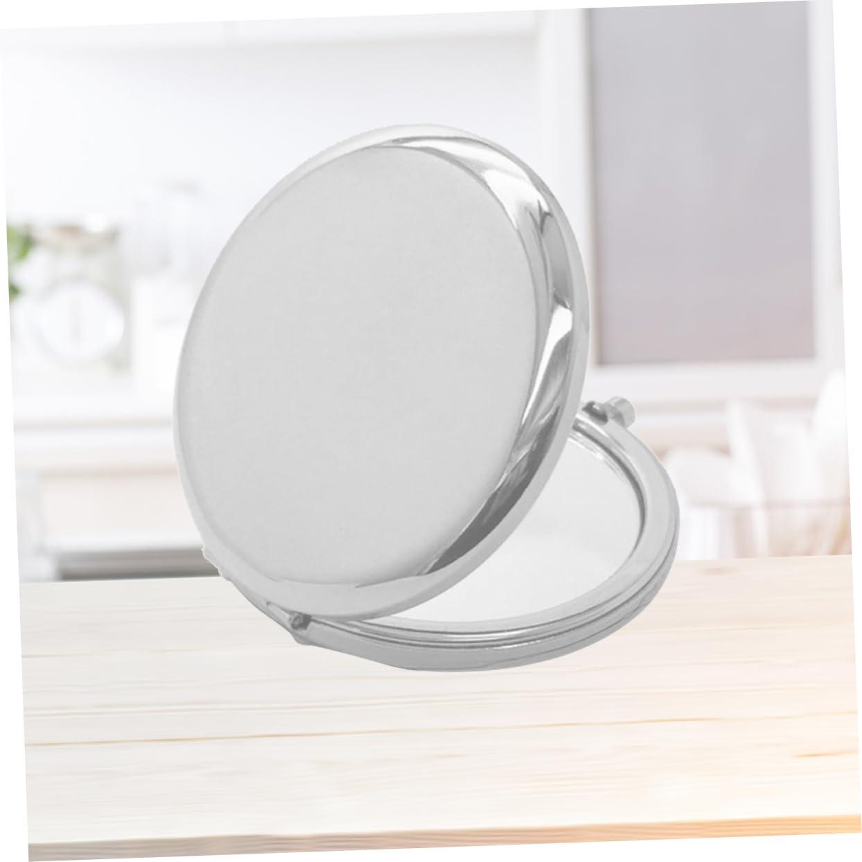 OSOLADY OSOLADY Double Side Mirror Folding Poratble Mirror Makeup Mirror Pocket Mirror Circle Mirrors Mirror for Purse Portable Mirror Double Sided Mirror Silver