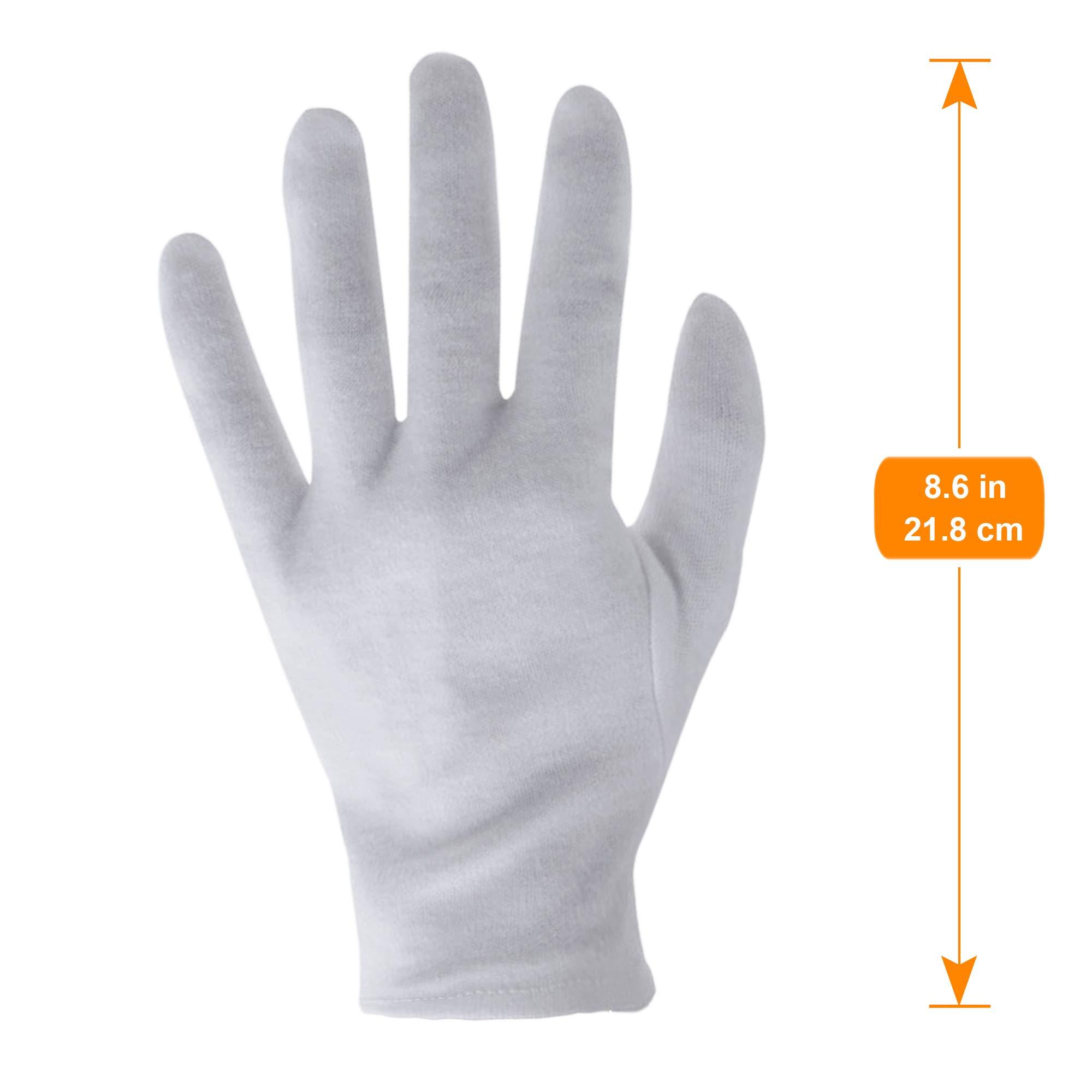 COYAHO 6 Pairs White Cotton Gloves for Dry Hands Eczema SPA Moisturizing - Work Glove Liners for Serving Costume Inspection