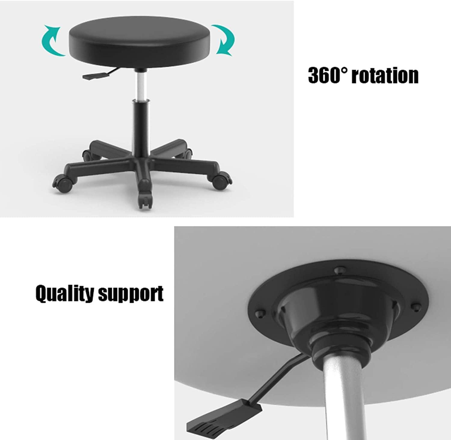 SOVORM Rolling Stools Stool on Wheels Beau Salon Bar Stools Lifting Swivel Leather Chairs Manicure Tattoo Spa Pub Station Stool Stool Plumbing Gas Lift Height Adjustable (Purple) The New