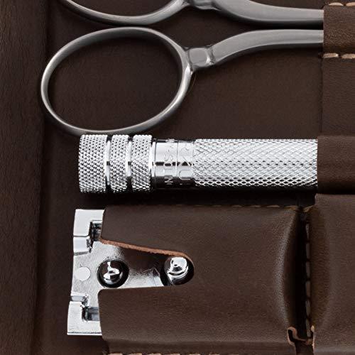 DOVO Shave Ready Dovo Stainless Satin Finished Razor Set, Brown