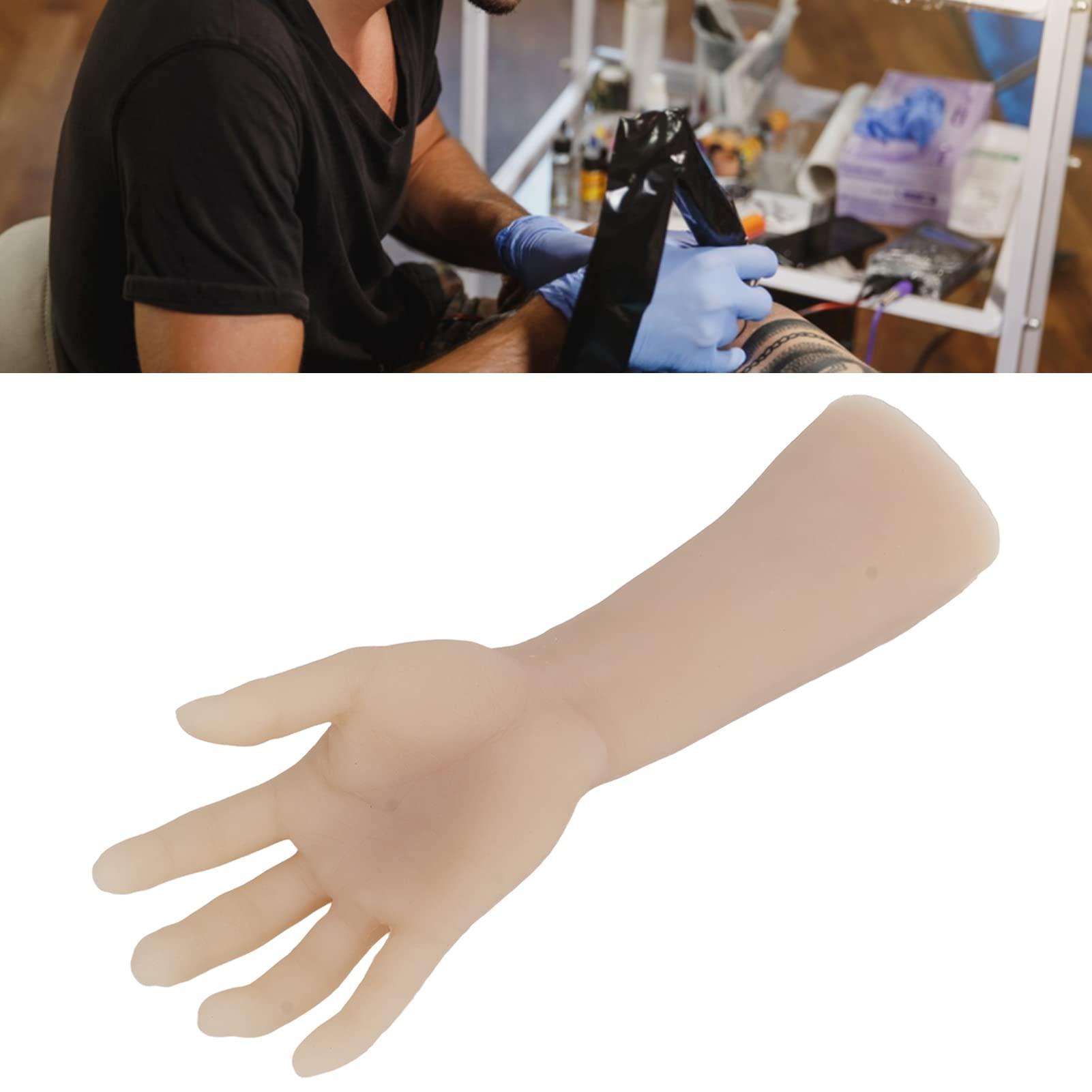 Pongnas Tattoo Practice Arm, Realistic Silicone Displaying Tattooing Training Arm for Shop (Right Hand)