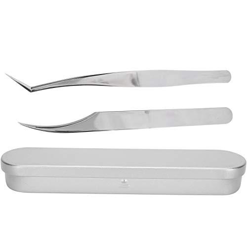 Gerioie Eyelash Tweezers, Stainless Steel Anti-Skid Eyelash Grafting Tweezers, Durable for Easy To Handle Grafting, Splitting, Parting Individuals Eyelash Artists
