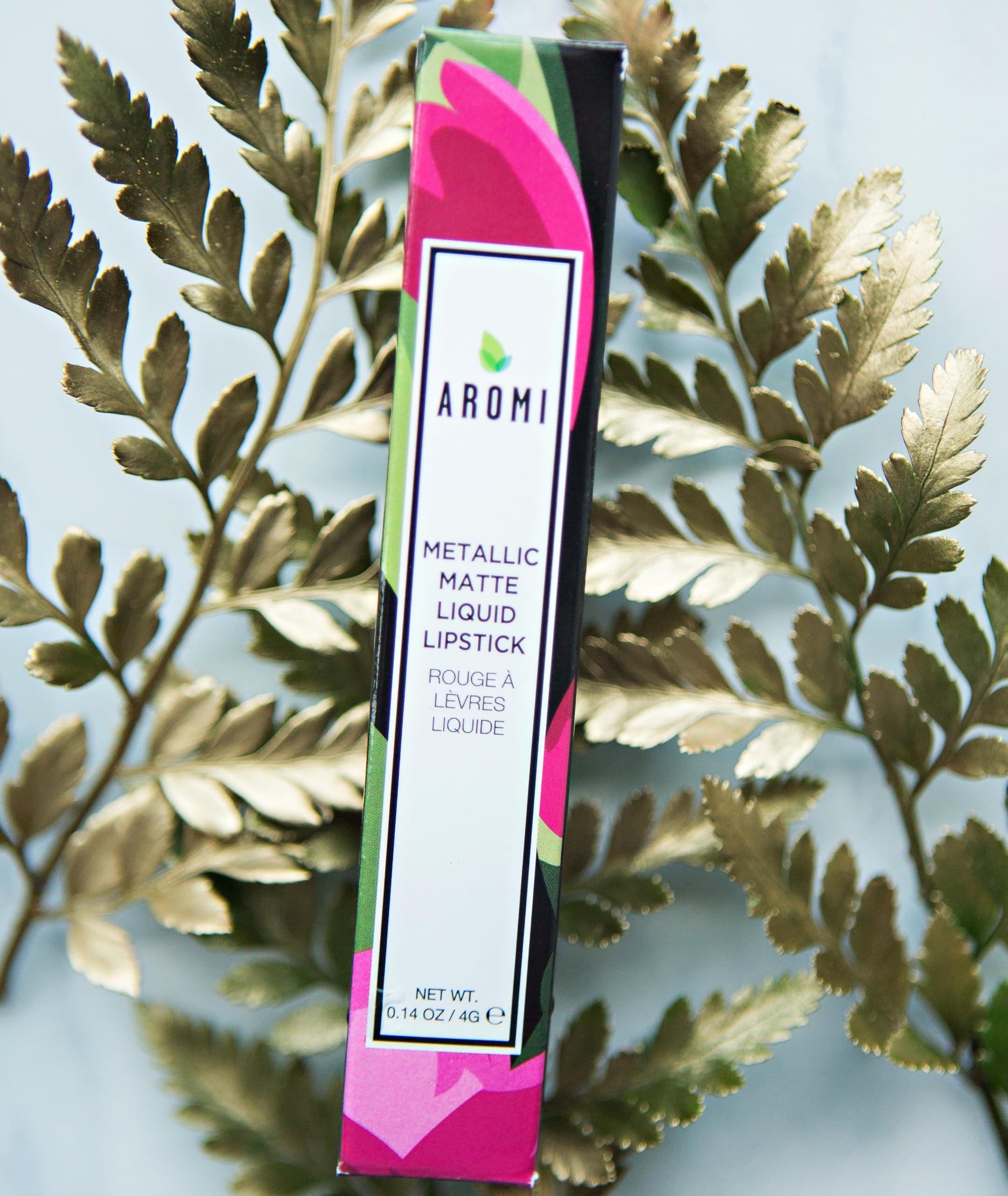 Aromi Aromi Teal Blue Metallic Liquid Lipstick | Turquoise, Sea Foam Lip Color with Shimmery Finish, Vegan, Cruelty-free, Long-lasting, Smudge Proof (Arctic Teal)