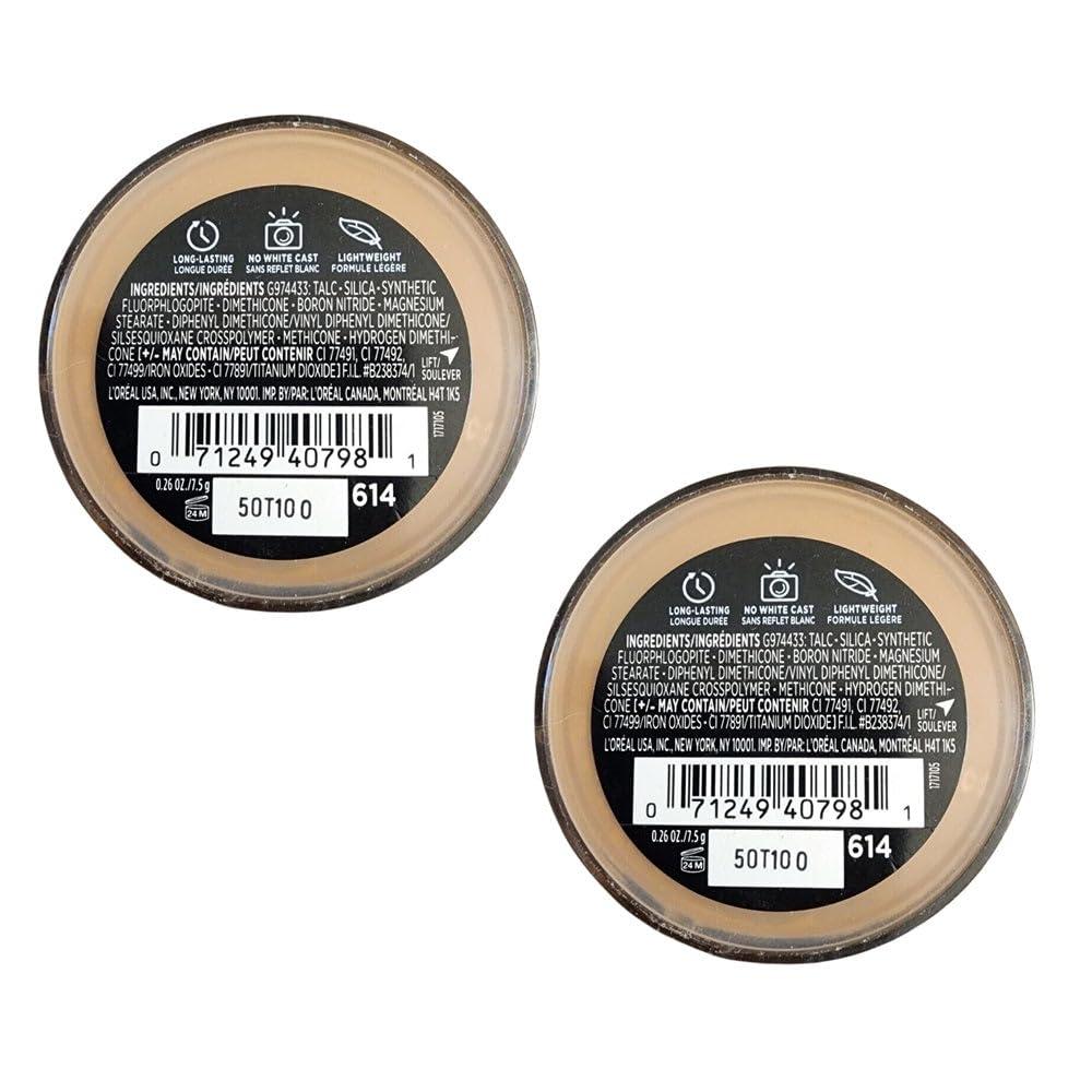 LOral Paris Pack of 2 L\'Oreal Paris Tinted Loose Setting Powder, Translucent Medium-Deep 614