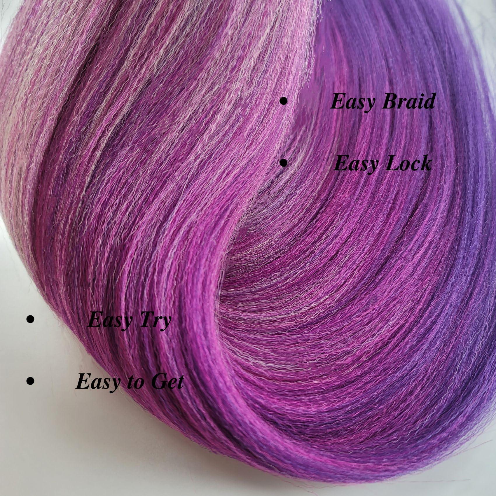 Leticia Purple Braiding Hair Pre stretched Purple Braid in Hair for Girls