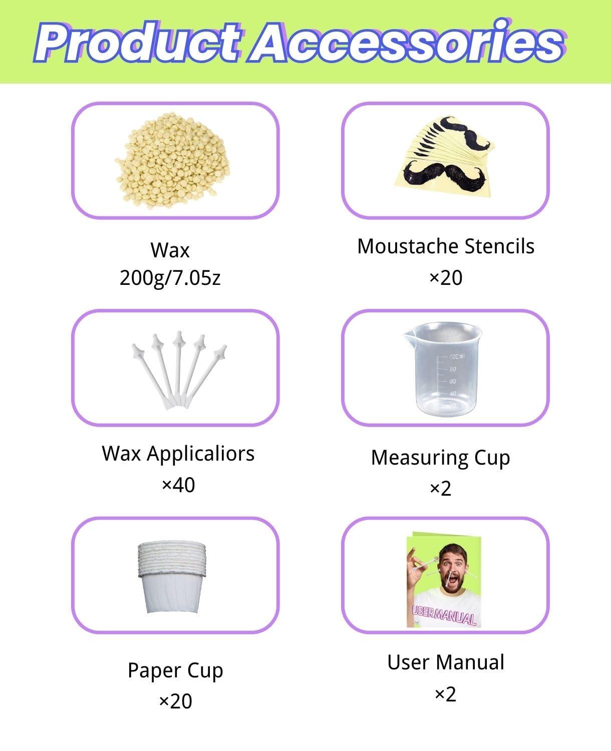 unimiko Unimiko Nose Hair Wax Kit, Nose Wax Kit Men with 200g Nose Wax, 40 Applicators for 30-40 Uses. Easy, Quick & Painless Instant Nose Waxing Kit for Men