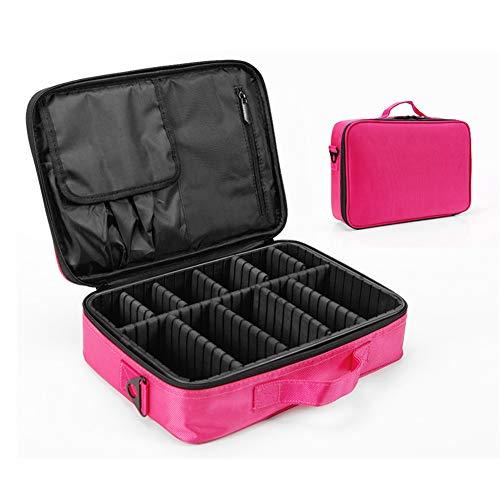 Aimeely Aimeely Large Professional Makeup Cosmetic Bag Portable Waterproof Travel Train Organizer Rosy Red