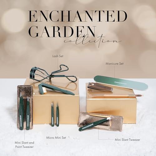 Tweezerman Tweezerman Enchanted Garden Mini Slant Tweezer with Case - Eyebrow Tweezers for Women and Men