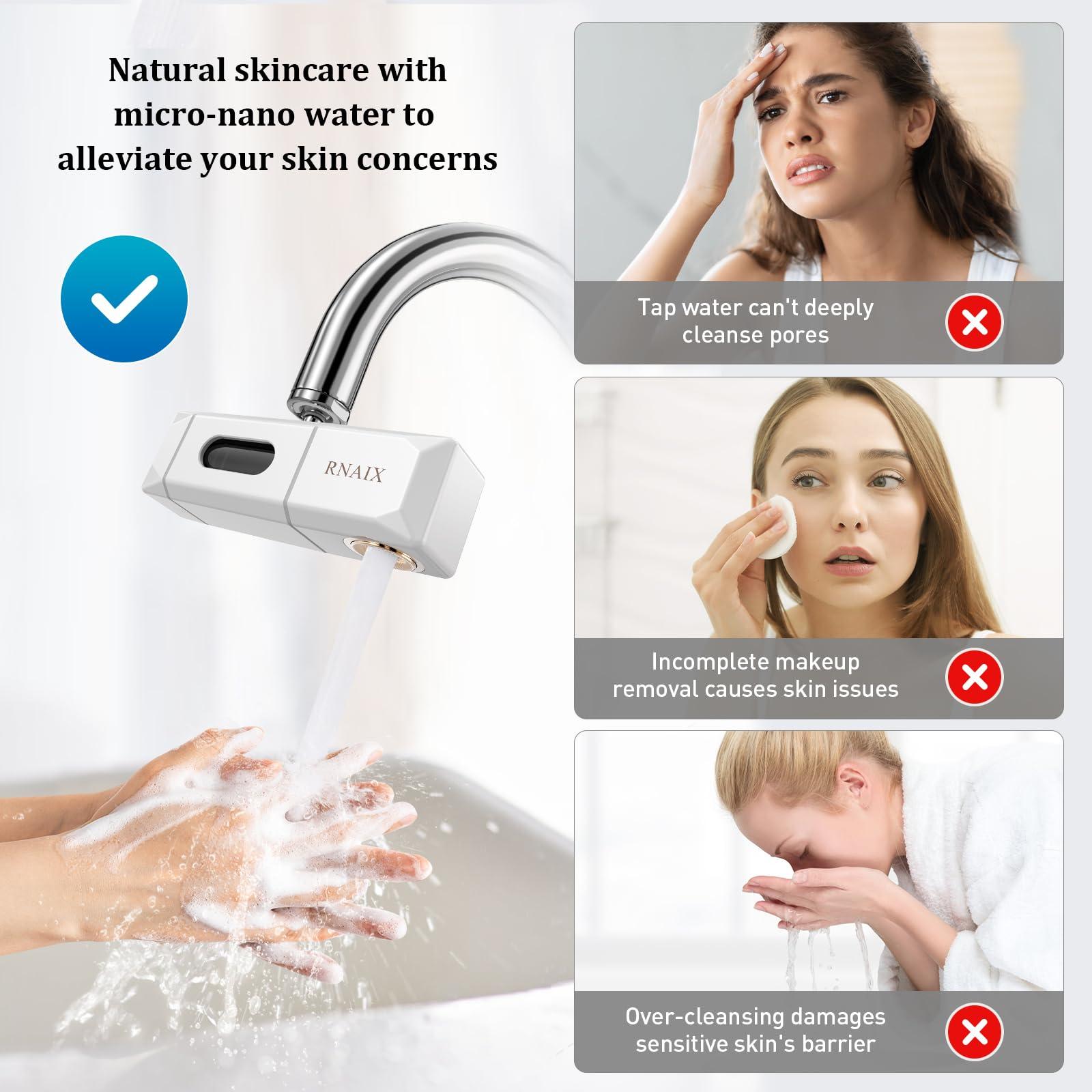 RNAIX RNAIX Advanced Faucet Water Filter with Micro-Bubble Technology Deep Cleansing and Skincare Protection Ideal for Bathing and Facial Skin Care, Easy Installation