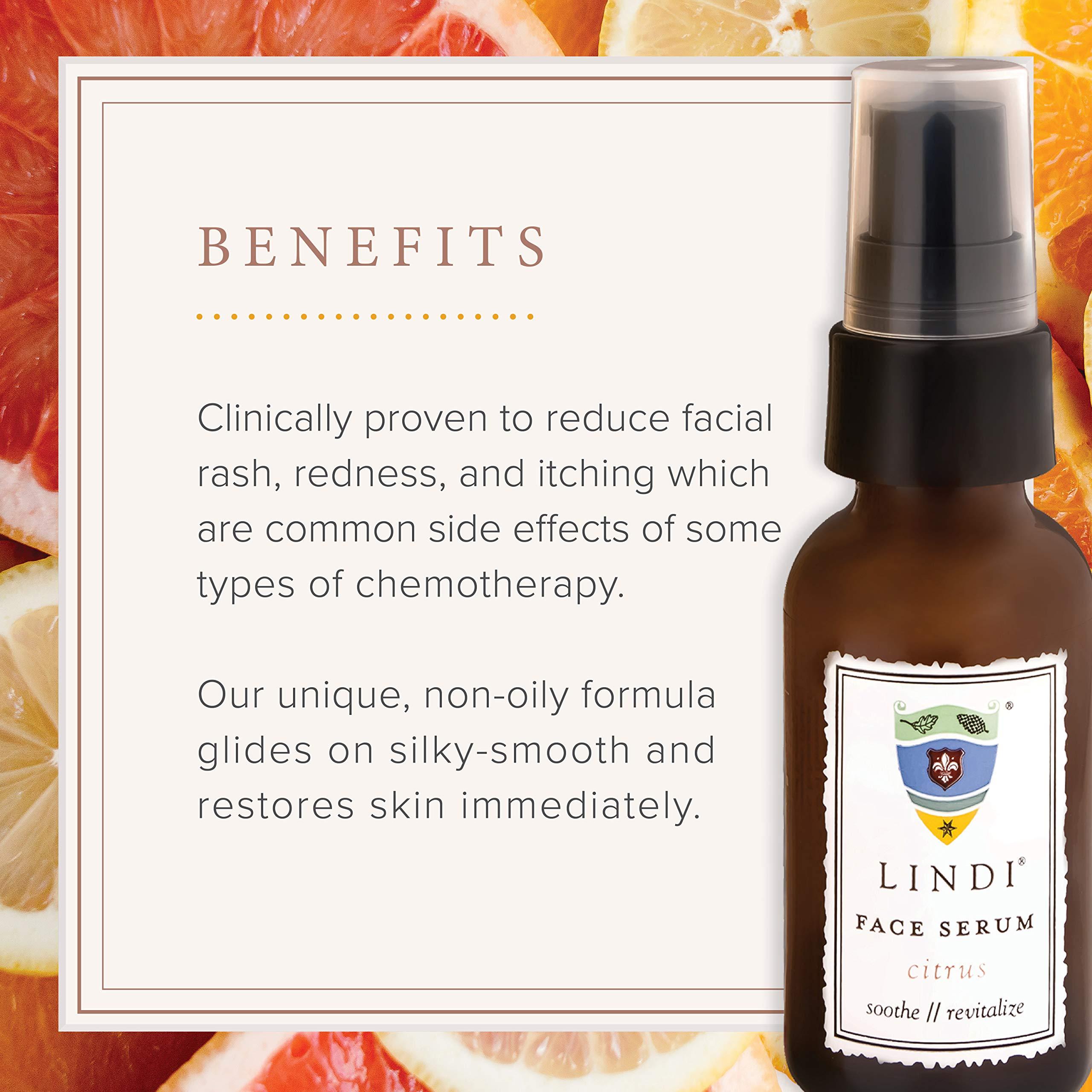 Lindi Skin LINDI SKIN Face Serum Citrus - Ultimate Moisture and Comfort To Restore Your Skin Immediately - Reduce Facial Rash, Redness, and Itching - Relieves Uncomfortable Effects of Chemo Rash (1 fl oz)