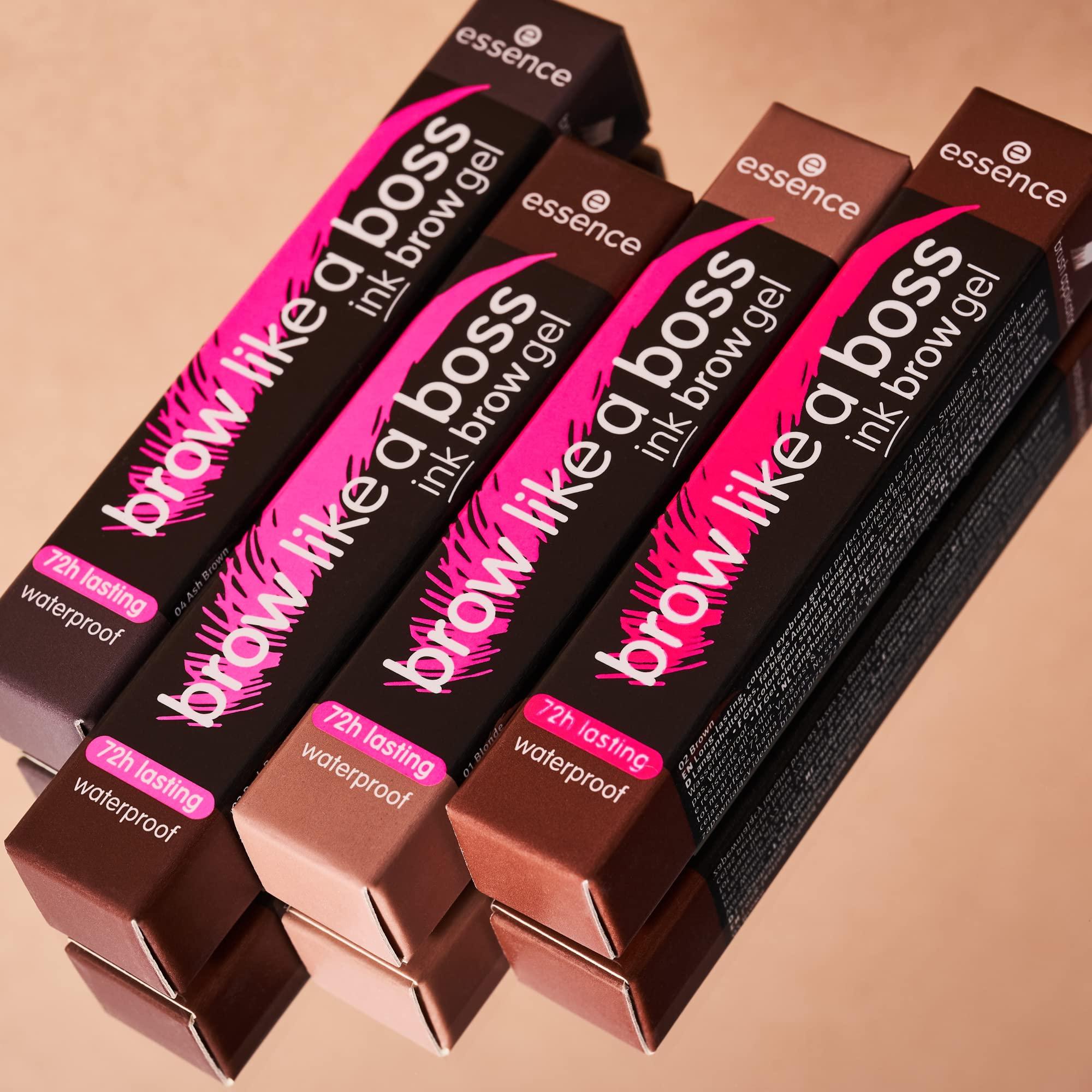 essence cosmetics essence | Brow Like A Boss Brow Gel | Waterproof & Smudge Proof Tinted Brow Gel | Vegan & Cruelty Free, Paraben Free (01 | Blonde)