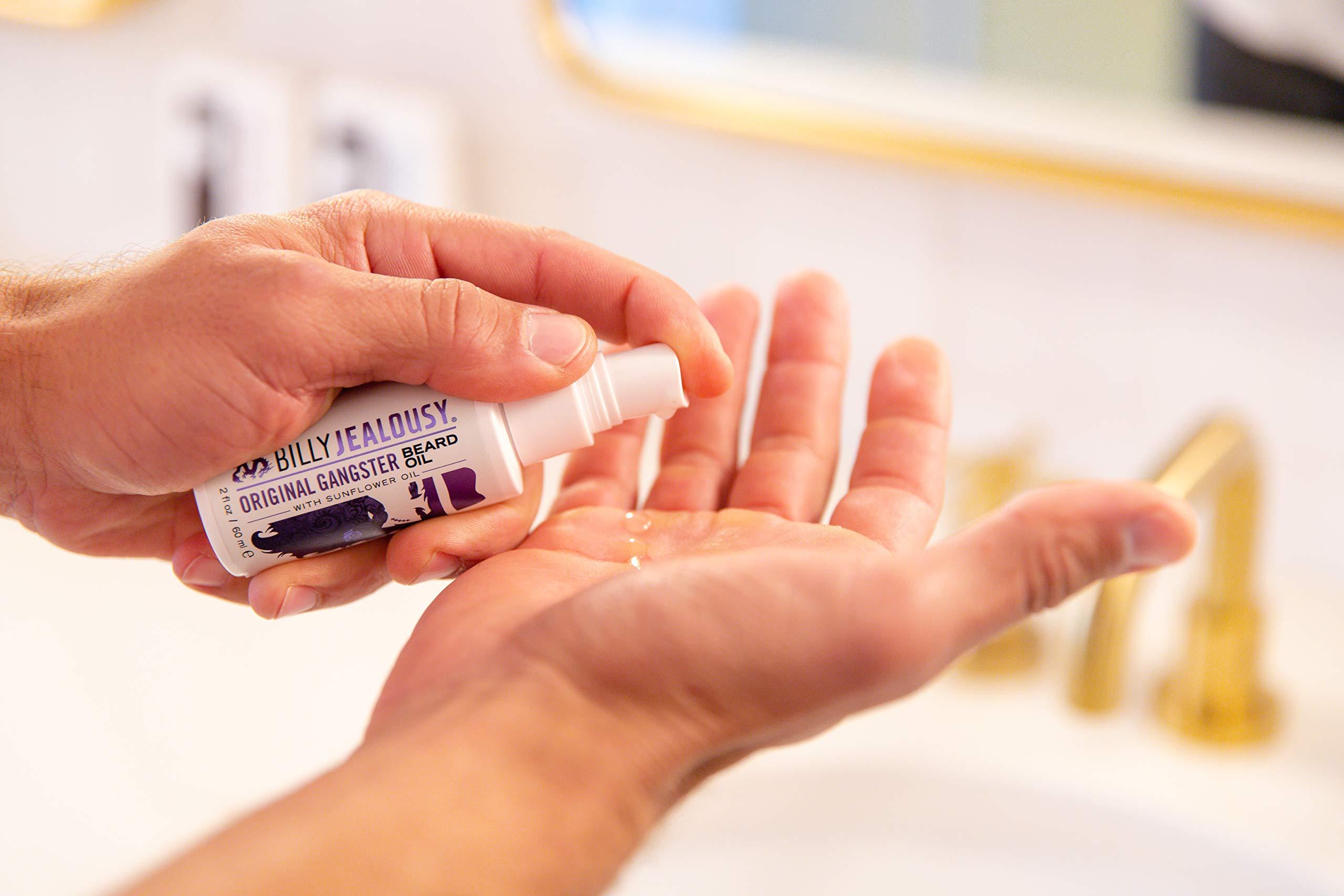 Billy Jealousy Billy Jealousy Beard Oil for Men, Weightless, Low Shine, and Hydrating Beard Moisturizer for Softer Hair, Helps Prevent Itching and Flakes, Original Gangster, 2 Fl Oz