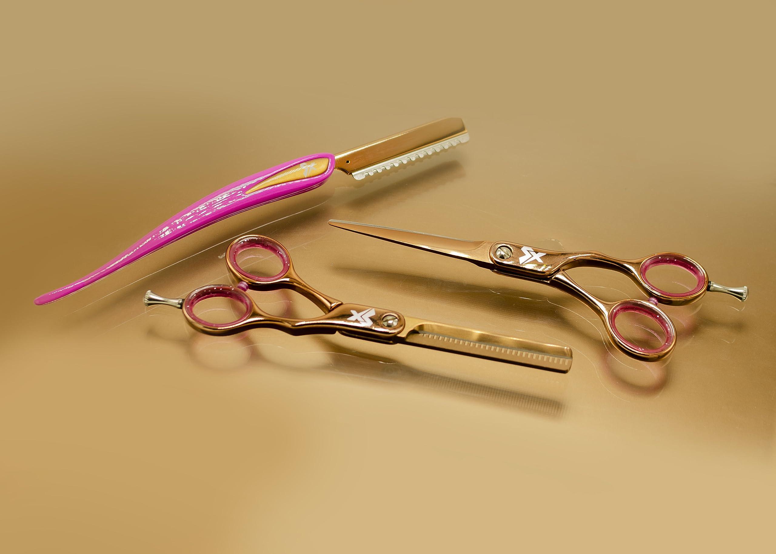 Cricket Cricket Shear Xpressions Hey Rosie 30T Professional Hair Cutting Scissors - Barber Scissors, Japanese Stainless Steel, Ideal for Stylists and Home Use, Hey Rosie - Rose Gold