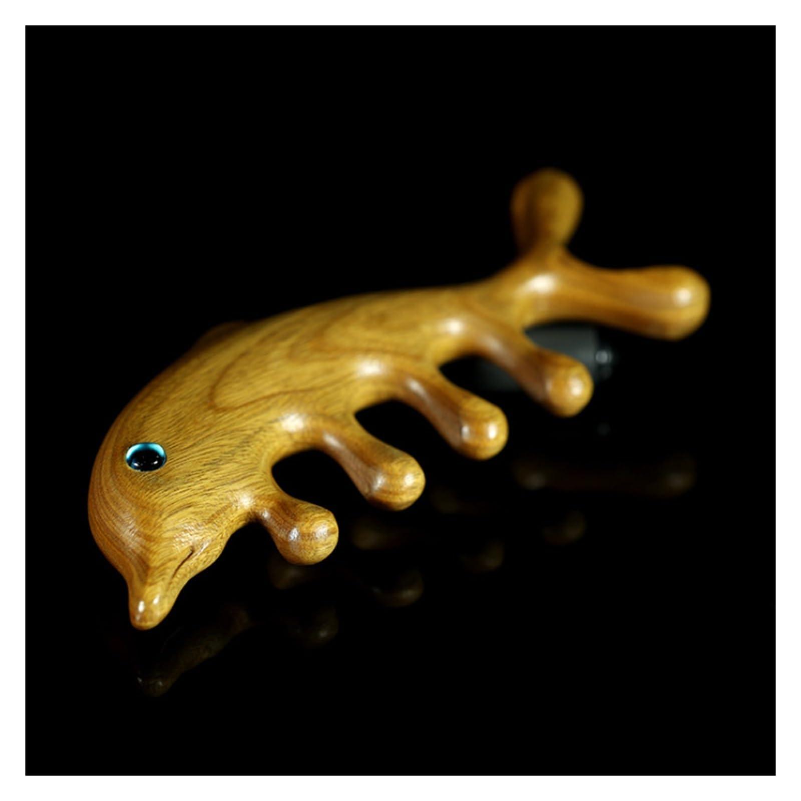 YHLKJSDS Green Sandalwood Massage Comb Massager Wood Comb Hand Made Wide Tooth Wood Comb Gift Wooden Hair Combs