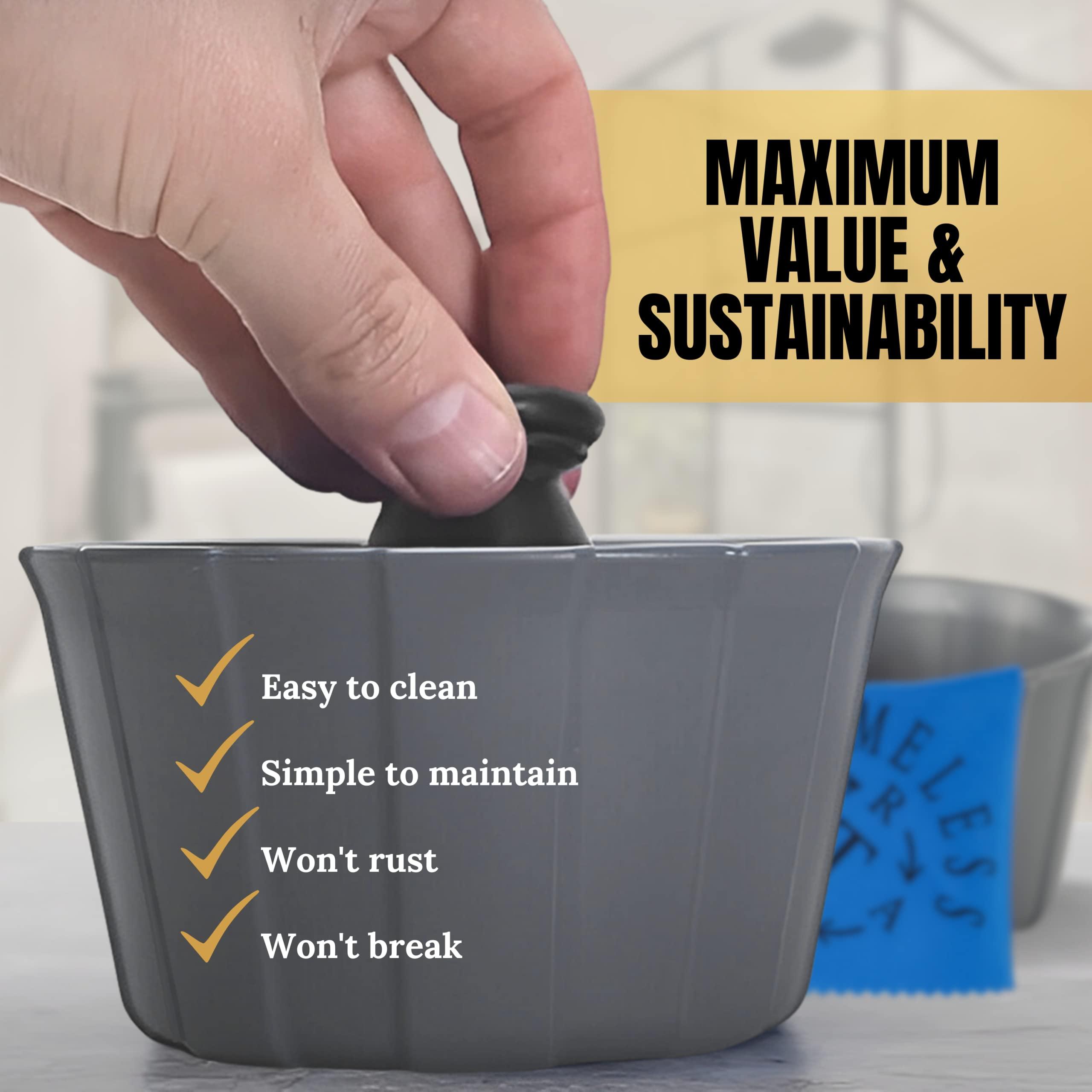 TIMELESS RAZOR TIMELESS RAZOR Gray Shaving Bowl w/Ridges - Mixes Mens Shaving Cream & Shaving Soap - Durable & Holds Heat Longer - Whip a Quick, Rich & Thick Lather - USA Made